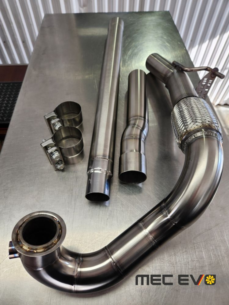 MEC EVO DPF DELETE 2.5 INCHES SS304 STAINLESS DOWNPIPE KIT FOR CKRA PASSAT 2012 TO 2014
